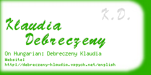 klaudia debreczeny business card